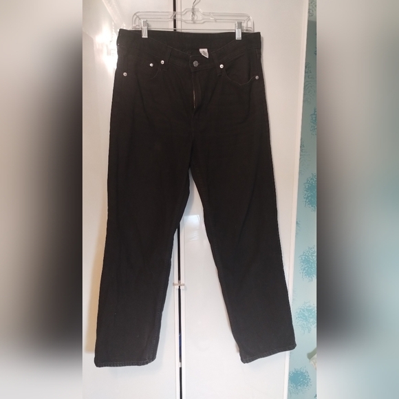H&M Jeans High Rise Slim Straight Leg Denim Black Women’s Size US 10 - Picture 4 of 4